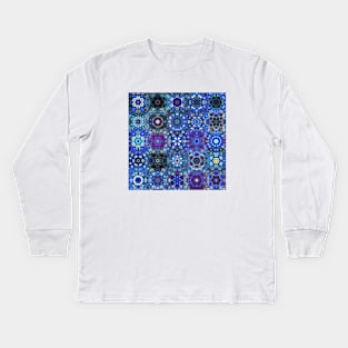 Snowflake Vibrant Flowers Kids Long Sleeve T-Shirt